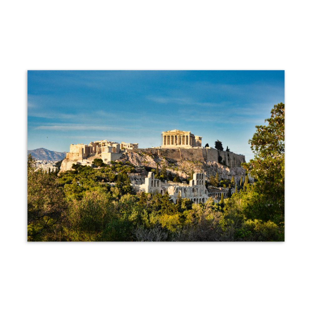 postcard with the acropolis in Athen
